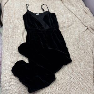 Parker Black Velvet jumpsuit  size o